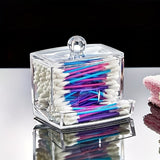 3 piezas de dispensador de hisopos acrílico, caja de almacenamiento para baño, frascos redondos para algodón, porta hisopos, contenedor de palillos, hisopos redondos para baño