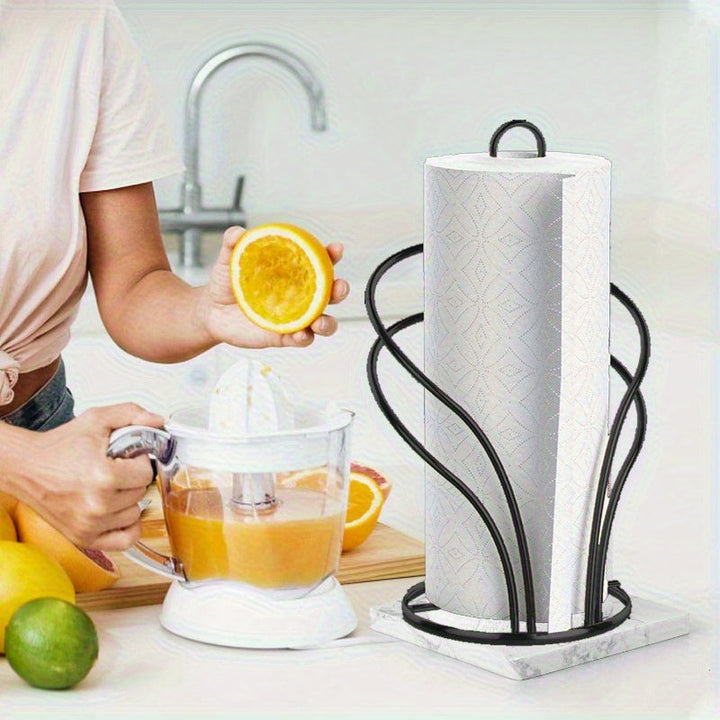 Soporte para rollos de papel de cocina y baño, base pesada, soporte de papel de pie para mostrador