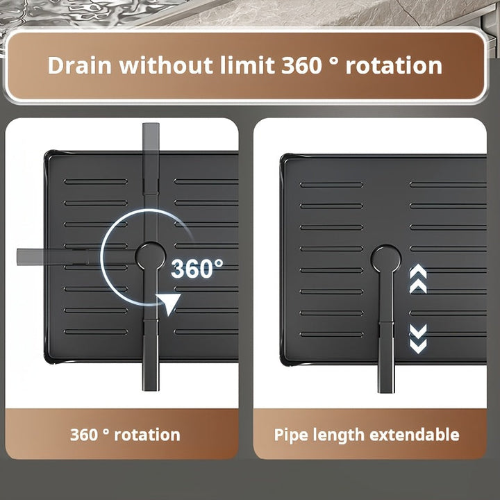 Escurridor de Platos de Una Capa para Encimera, con Tubo de Drenaje Giratorio 360° y Almacenamiento de Utensilios, Ideal para Organización en Cocinas de Solteros o Parejas