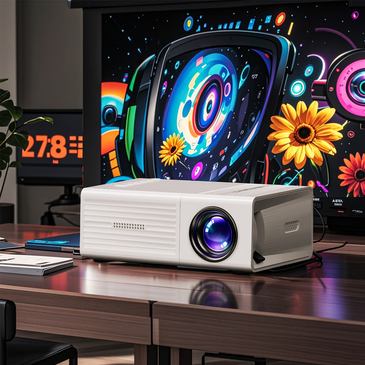 Proyector mini LCD HD para cine en casa y camping al aire libre, control remoto, compatible con USB AV y tarjeta SD, relación de aspecto 4:3, brillo de 20 ANSI lumens, ideal para regalos de Navidad, Halloween y Acción de Gracias, proyector de camping | P