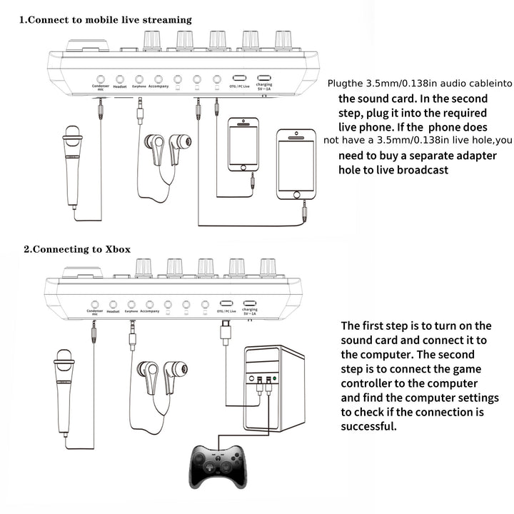 Tarjeta de sonido profesional F998 para transmisión en vivo, estudio de música, mezclador de sonido con micrófono de 3.5 mm, tarjeta de sonido para teléfono, PC, Eid Al-Adha Mubarak