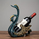Adorno Creativo de Estante para Vino con Forma de Cisne Europeo, Almacenamiento de Lujo para Bar de Alta Gama, Soporte Decorativo para Botellas de Vino en la Mesa del Comedor