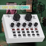 Interfaz de sonido V8 con cambiador de voz - Alimentado por USB, batería recargable de 500mAh, tarjeta de sonido negra ABS para grabación de PC, canto, transmisión y juegos, incluye micrófono y jacks de auriculares, tarjeta de sonido para juegos | Tarjet