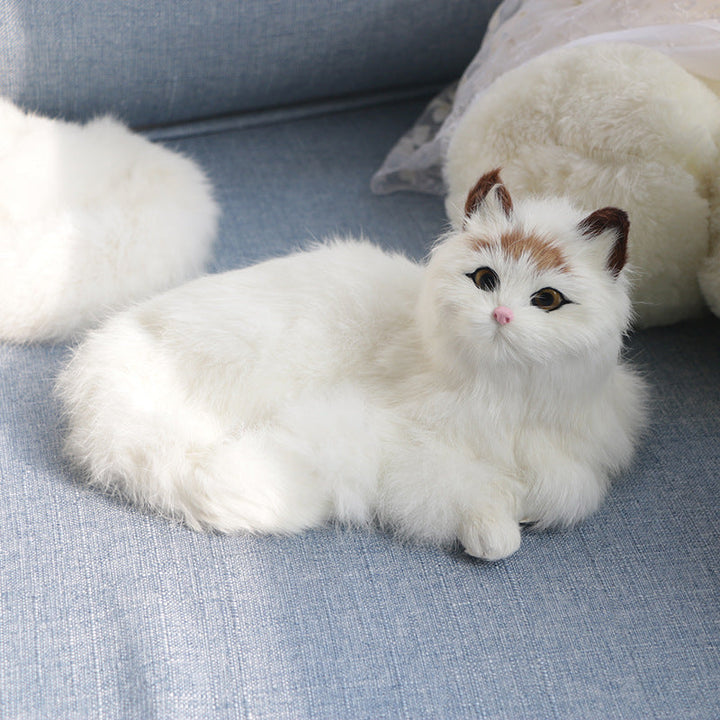 Estatua de gato lindo simulado, adorno, decoración del hogar, adecuado para adornos de salas de estar, estanterías de libros, armarios de TV y escritorios de oficina, estatua de gato.