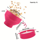 1pc Máquina de Palomitas de Silicona para Microondas Cubo de Palomitas de Silicona Plegable Tazón de Bolas de Palomitas Regalo de Navidad