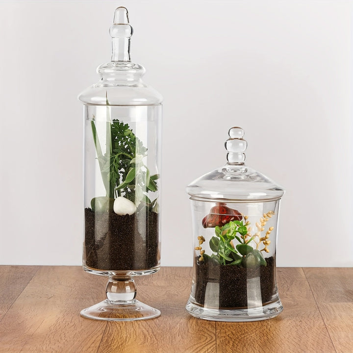 Juego de 3 Tarros de Vidrio Transparente con Tapas – Estilo Vintage Victoriano | Decoración Cottagecore para Baño, Cocina y Estantes | Contenedores Hygge Ideales para TikTok y Pinterest