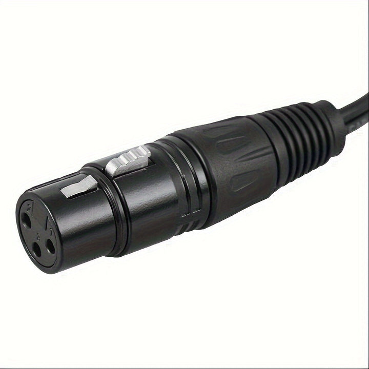 [Cable de Audio XLR Flexible] Cable de Audio XLR Macho a Hembra Compatible con Ethernet Cat6a Redondo Xingzhaotong - No Requiere Batería Conector Flexible para Micrófono, KTV, Amplificador, Mezclador - Negro