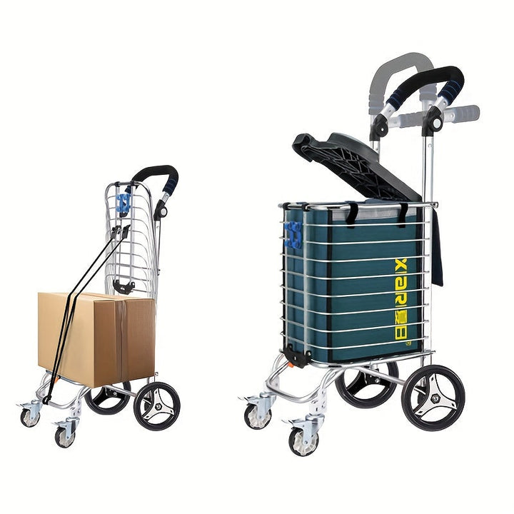 XIARI Carrito Plegable Multiusos - Hierro Duradero, Ruedas de Polipropileno para Cocina y Comedor, XIARI