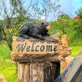 1pc XXOASIS Estatuilla de animal de resina con energía solar, letrero de bienvenida, luz de estatua para exteriores recargable con control de botón, batería de níquel incluida, regalo perfecto para jardín, patio, césped, entrada, estanque, balcón, alféiz