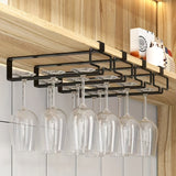 Juego de 3 y 4 piezas, soporte para copas de vino tinto sin necesidad de perforación, estante invertido para almacenamiento de vasos, colgador inverso para goteo