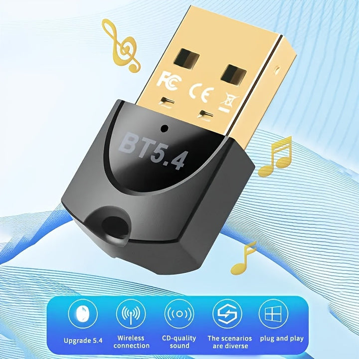 Adaptador de Red Inalámbrica USB con WiFi Plug and Play, Doble - Dorado - Compatible con Windows 11/10/8.1, para PC, Portátil, Altavoces, Auriculares, Teclado, Ratón - Sin Necesidad de Fuente Externa, Transferencia Rápida, Estilo Elegante, Construcción D