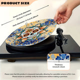 1pc Alfombrilla para Tocadiscos de Pareja Esqueleto, Tapete Mandala Floral para Reducir Estática y Ruido Mejorar Calidad del Sonido con Diseño de Plato para Vinilo