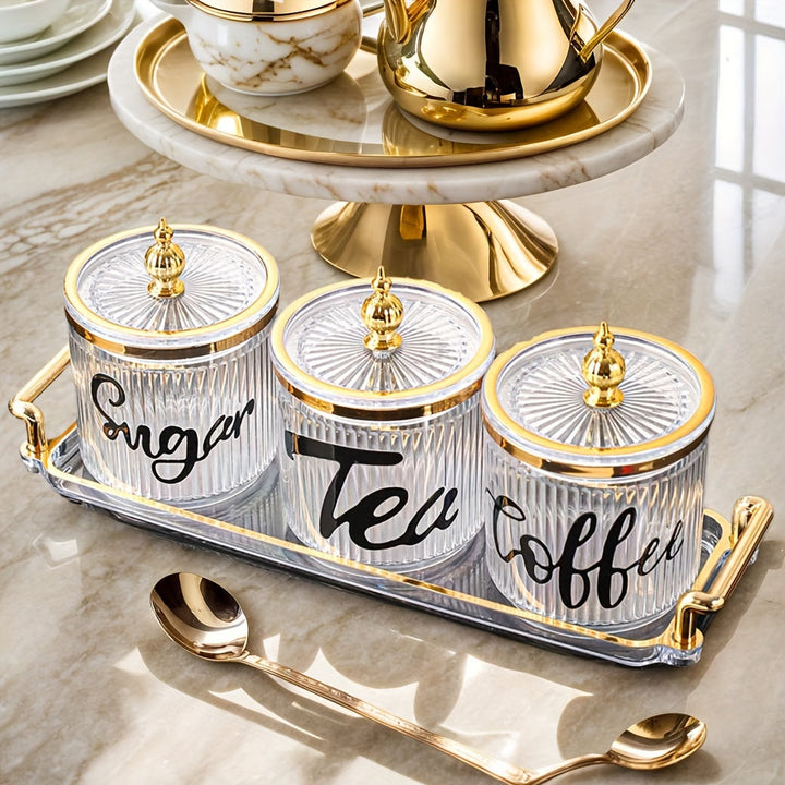 3 piezas/set (1 plato, 3 latas) latas de almacenamiento plástico multifuncionales, latas selladas, para sala, cocina, granos, dulces, galletas, pan, ideales para bodas al aire libre, fiestas, regalos, cumpleaños