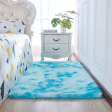 1 pieza de alfombrilla de colores mezclados/ti-dye/sólidos, material de poliéster tejido, hecha a máquina, diseño elegante rectangular, alfombras para el hogar.