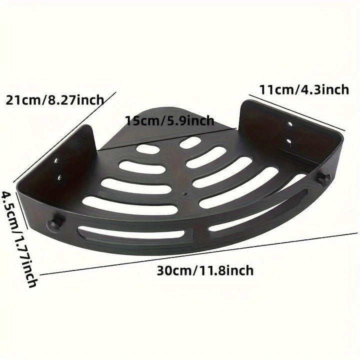 2 piezas de estante triangular de pared moderno sin perforaciones --- Material ABS duradero, estante de almacenamiento para baño y aseo, lavabo sin perforaciones para el hogar, inodoro, baño, estante de esquina de almacenamiento de cocina