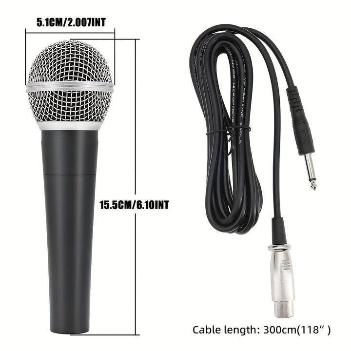 [Micrófono Dinámico Cardioide con Cable] BOMGE Micrófono Dinámico Cardioide con Cable SM58LK de Metal - Micrófono Vocal Legendario de Mano con Cable XLR de 3m 6.35mm - Actuación en Escenario DJ Karaoke BBOX Grabación Vocal Show en Vivo Transmisión en Viv