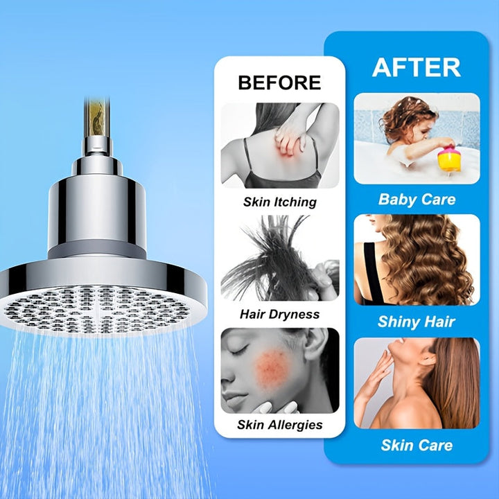 Un filtro de alta gama de 6 pulgadas con parte superior de pulverización de ducha con 15-20 capas de elemento de filtro de eliminación de cloro Desmontable impulsor de ducha Adecuado para artefacto de baño para bebés