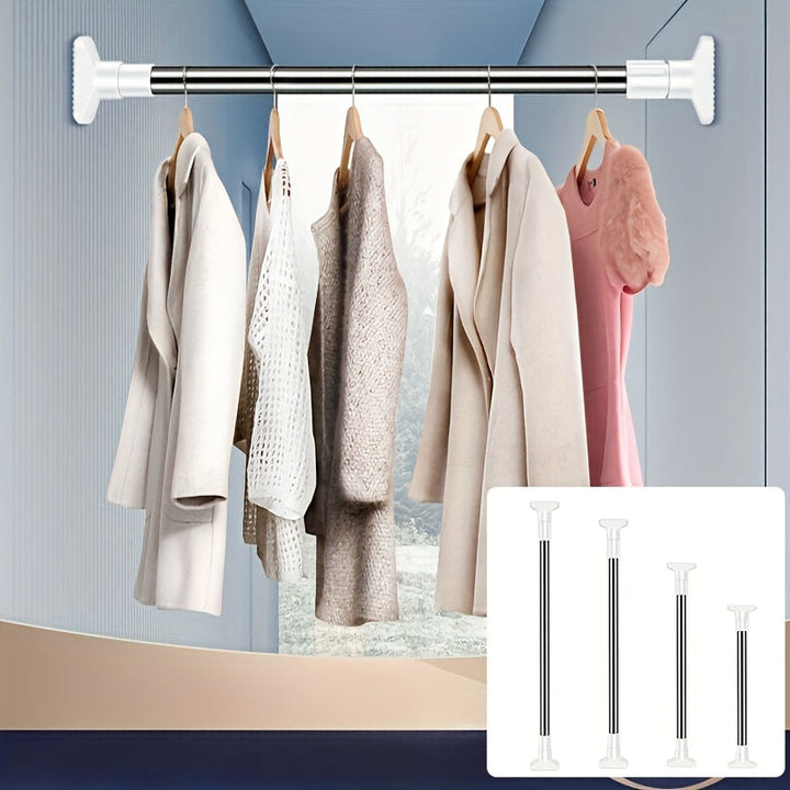 Varilla telescópica multifuncional sin diamantes para cortinas de baño, puertas y armarios - fácil instalación, estructura metálica, ideal para accesorios de RV y muebles de baño