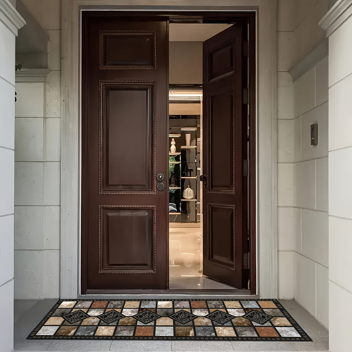 Elegante alfombra de cocina de mármol, alfombra rectangular ligera de poliéster, lavable en máquina, versátil para decoración de cocina, baño, dormitorio y pasillo, alfombra para el suelo de la cocina