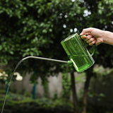 Cano de riego de acero inoxidable de gran capacidad con boquilla larga y escala de medición - Resina PP duradera, mango ergonómico para regar de manera eficiente plantas, jardín, patio, cano de riego al aire libre, herramienta de jardín, recipiente trans