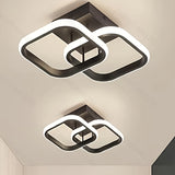1 Luz de techo LED moderna con patrón geométrico - Iluminación de techo semi-revestida ajustable, adecuada para oficina, café, cocina, pasillo, balcón, escaleras y dormitorio, diseño cerca del techo, acabado metálico, cableado, 110V-240V, iluminación amb