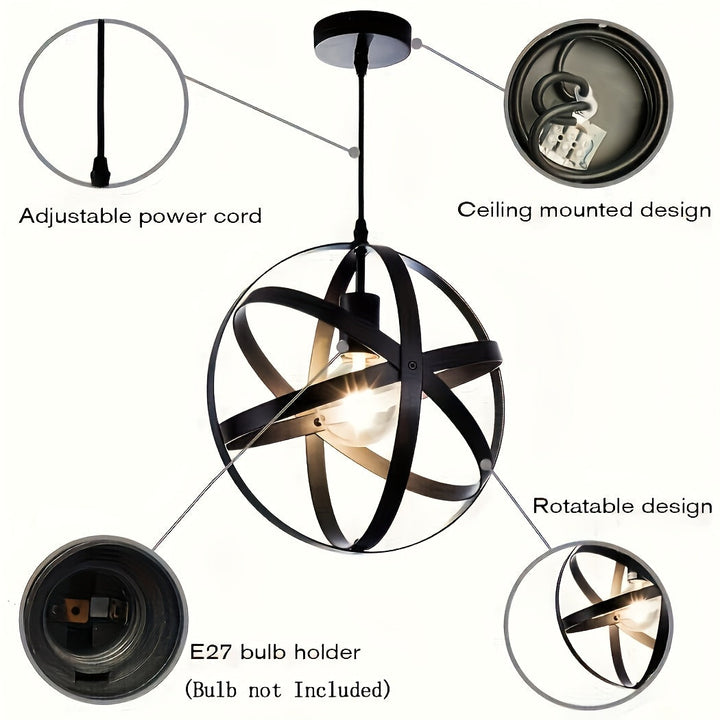 Luz de techo industrial moderna con diseño de estrella dorada - Compatible con bombilla E27, iluminación de lámpara de metal para salón, pasillo, cocina, dormitorio - Incluye hardware de instalación, sin bombilla, decoración para el hogar