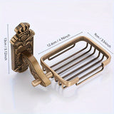 Porta jabón vintage - Soporte de baño antiguo con base antideslizante, bandeja dorada elegante para ducha o tocador - Organizador decorativo fácil de limpiar (construcción en aluminio), bandejita para tocador