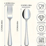 Juego de Cubiertos de Acero Inoxidable para Comida Grado Alimenticio, Juego de Tenedores y Cucharas de 12/24 Piezas, Apto para Lavavajillas