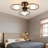 1 pieza de lámpara de techo industrial retro moderna - Montaje semienterrado con 3 bases de bombilla E26, fácil de instalar, adecuada para pasillos, cocinas, dormitorios, salas de estar, villas, hoteles y otros iluminados comerciales (bombillas no inclui