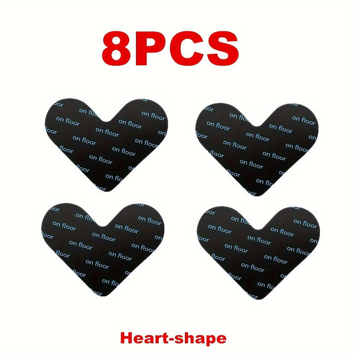4/8/16/32pcs Pegatinas Reutilizables para Alfombras, Pegatinas Antideslizantes Lavables para Alfombras, Alfombras de Esquina para Madera Dura, Evita que las Alfombras se Muevan y Roden los Bordes, Pegatina de Alfombra en Forma de Corazón se Puede Cortar