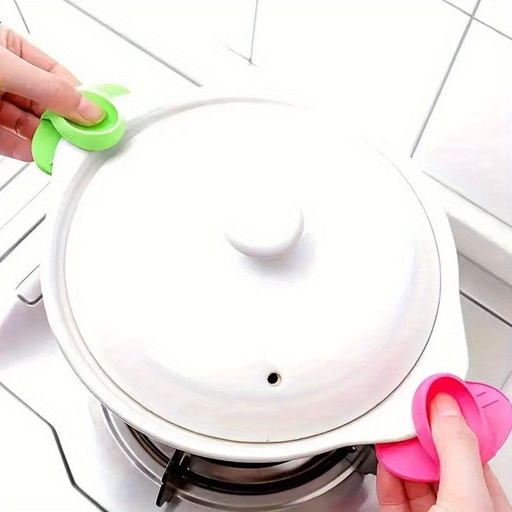 Cubiertas de dedos de soporte de silicona, resistentes al calor, agarre antideslizante, color mezclado, para cocina, seguras para horno microondas y manipulación de platos