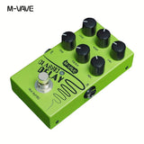 Pedal de Retardo Clásico para Guitarra Eléctrica - Pedal de Efecto Analógico Alimentado por USB con Máximo Retardo de 600ms, 6 Manijos para Control en Tiempo Real, Construcción Robusta Verde para Actuaciones En Vivo y Grabación en Estudio, Equipo de Inte