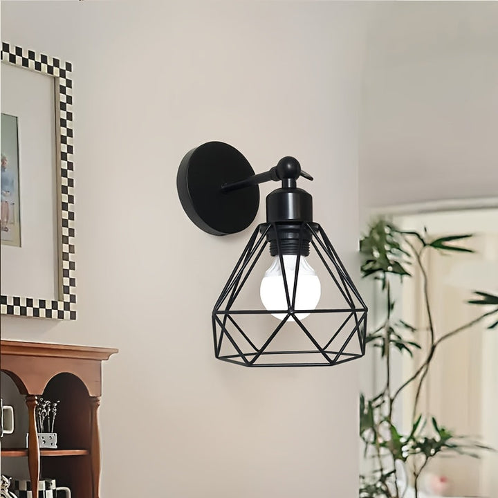 1 lámpara de pared ajustable con base para foco E27 - Estilo industrial moderno, montaje semiempotrado en hierro para sala, cocina, dormitorio, pasillo y escaleras (foco no incluido), iluminación de cocina, iluminación contemporánea, iluminación duradera