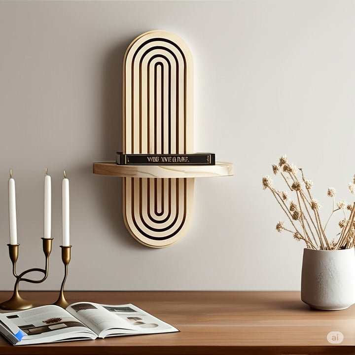 1 Estante de Pared Estilo Bohemio, Decoración Moderna para el Hogar, Portavelas Colgante Arcoíris Adecuado para Cocina, Dormitorio y Fondo del Salón