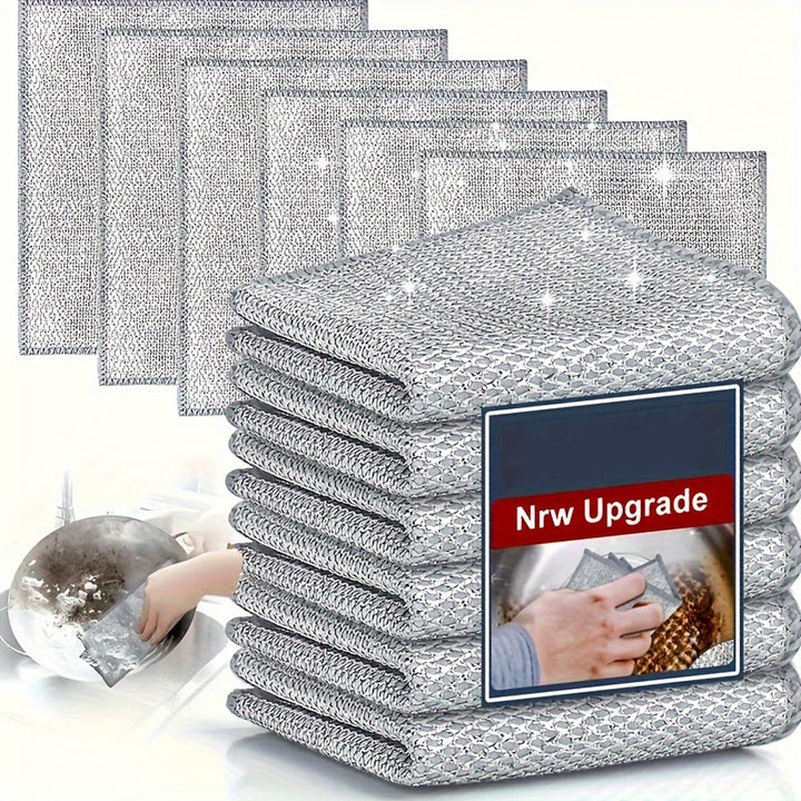 20/10/5 piezas de paños de lavado de platos reutilizables de malla no adhesiva sin aceite de alambre de acero - Elimina eficazmente manchas y suciedad de hornos de cocina, fregaderos, ollas y campanas - Altamente absorbente, suave para la limpieza de la