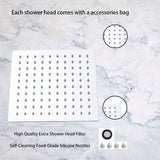 Cabezal de ducha cuadrado de acero inoxidable de lujo, montaje en pared, acabado pulido, alta presión de agua, pulverización potente, ahorro de agua, no necesita electricidad, mejora estética del baño