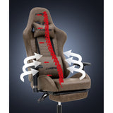 Silla de juego ergonómica con soporte lumbar y función de masaje - Altura ajustable, malla transpirable, base giratoria de 360° para hogar, oficina, juegos y cafeterías de red, silla de oficina, estética moderna, construcción duradera