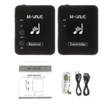 Sistema de Auriculares Inalámbricos M-VAVE WP-10 - 2.4G, Recargable por USB, Baja Latencia, Calidad de Sonido Sin Pérdidas, Grabación Estéreo, Compatible con Hasta 5 Dispositivos