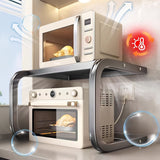 Rejilla de Microondas de Metal de Doble Nivel Espaciosa - Diseño Elegante de Almacenamiento Abierto para Encimeras de Cocina | Soporte Grueso Multifuncional para Hornos y Microondas sin Necesidad de Conexión de Energía, Uso Doméstico, Horneado