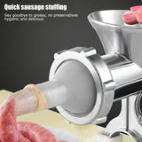 1pc Molinillo de Carne Manual de Alta Resistencia & Fabricante de Salchichas - Acero Inoxidable, 10 RPM, No Requiere Electricidad, con Accesorios Opcionales, Perfecto para Carne Picada & Salchichas, Molinillos de Carne para Uso Doméstico