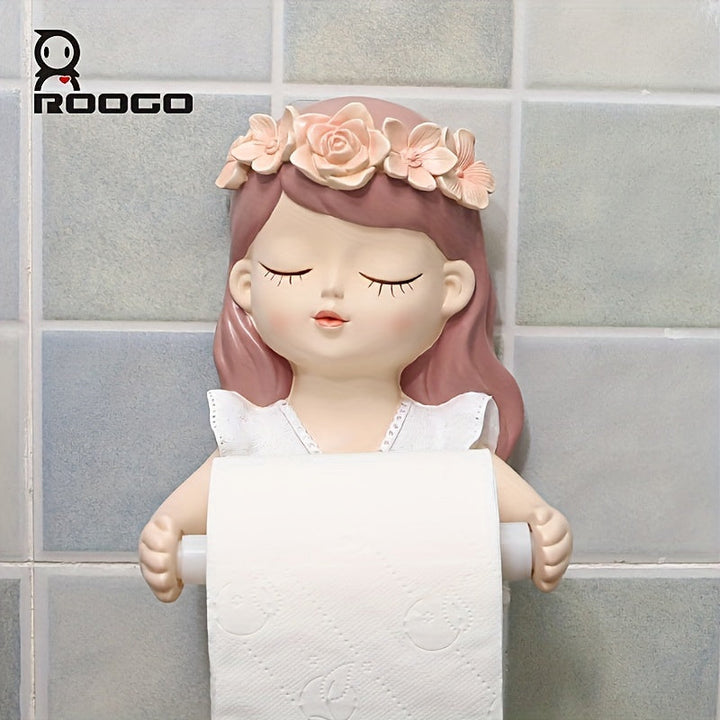 1 Soporte Para Rollo De Papel Higiénico De Diseño Bonito, Estante De Almacenamiento De Pañuelos Montado En La Pared, Dispensador De Papel Higiénico Creativo De Dibujos Animados Para Baño, Decoración Del Hogar, Accesorios De Baño