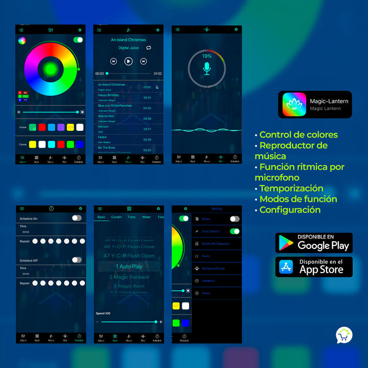 Cinta LED Fuegos Artificiales  App Bluetooth 180 LED RGB ECC180RGB