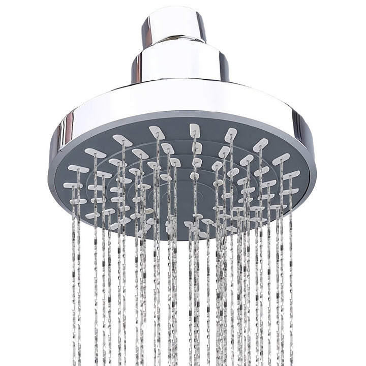 Cabezal de ducha ajustable de lluvia montado en la pared - Grifo de baño portátil giratorio de 360° con varios modos de aspersión, resina ABS duradera y acabado cromado para encierros de ducha modernos, boquilla de alta calidad, instalación sin taladro,