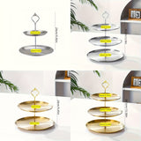 Soporte para frutas y postres de acero inoxidable dorado de 3 niveles, estilo coreano elegante, bandeja para servir bocadillos, pasteles y aperitivos, ideal para fiestas y uso en el hogar, soporte para postres | Bandeja escalonada | Construcción en acero