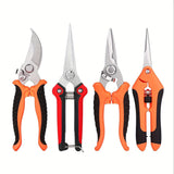 Juego de 4 Tijeras para Jardín, Tijeras de Acero Inoxidable para Jardinería, Tijeras para Huerto, Tijeras para Recoger Frutas, Tijeras para Podar Ramas, Herramientas de Jardinería (color aleatorio)