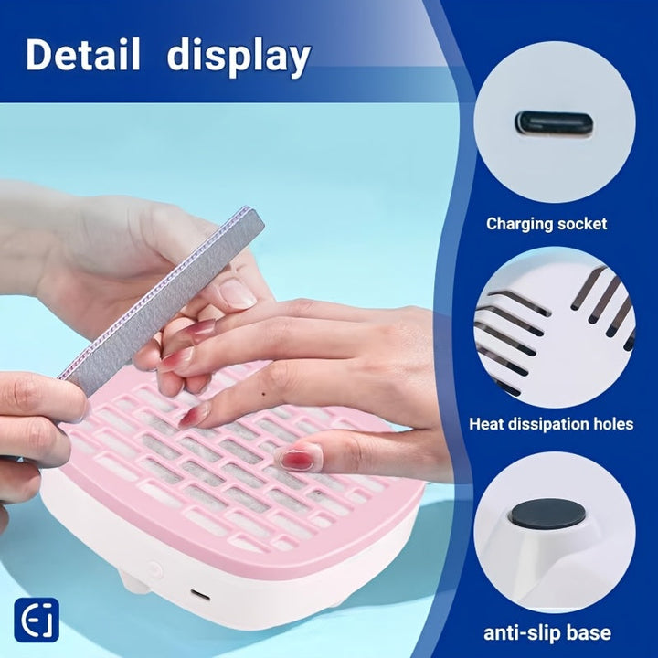 1/5/10pcs Recogedor de Polvo para Uñas con Motor y Cepillo USB - Limpiador Compacto de Residuos, Compatible con Máquinas de Uñas, Incluye Filtro - Para Salón, Hogar, Spa, Manicura/Pedicura DIY - Sistema Ligero y Duradero en Rosa, Diseño Cuadrado Elegante