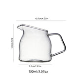 1 jarrita de vidrio mini con pico inclinado - apta para microondas, taza reutilizable para café, salsas, miel y jarabe - ideal para uso en casa y restaurante, resistente al calor, duradera y fácil de limpiar