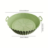 2 piezas de funda de silicona mejorada y reforzada para freidor de aire de grado alimenticio, adecuada para freidor de aire de 5-6 litros, fácil de limpiar y reutilizable, bandeja de silicona reforzada con almohadilla antideslizante.