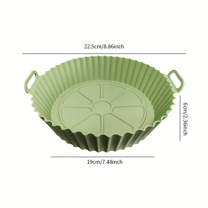 2 piezas de funda de silicona mejorada y reforzada para freidor de aire de grado alimenticio, adecuada para freidor de aire de 5-6 litros, fácil de limpiar y reutilizable, bandeja de silicona reforzada con almohadilla antideslizante.