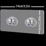 1pc Gancho de Parche Invisible, Colgador de Almacenamiento Fuerte para Baño, Gancho Adhesivo de Pared para Hogar con Alta Capacidad de Carga, Accesorios de Baño, 5.51 pulgadas * 2.36 pulgadas